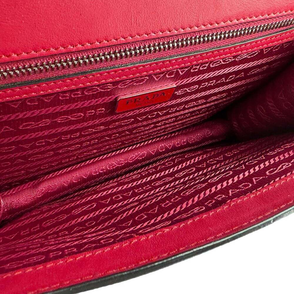 PRADA Red Leather Shoulder Bag - Picture 5 of 13